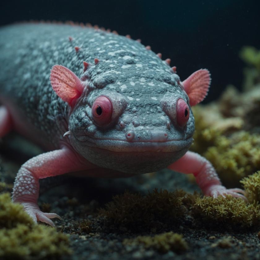 šedivý axolotl